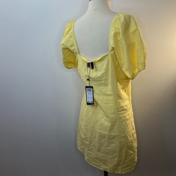 Vera Moda Women's Mellow Yellow Hart SS Mini Dress - NWT $65 - Picture 4 of 6